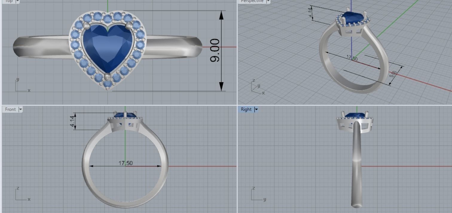 ring heart 3D print model_4