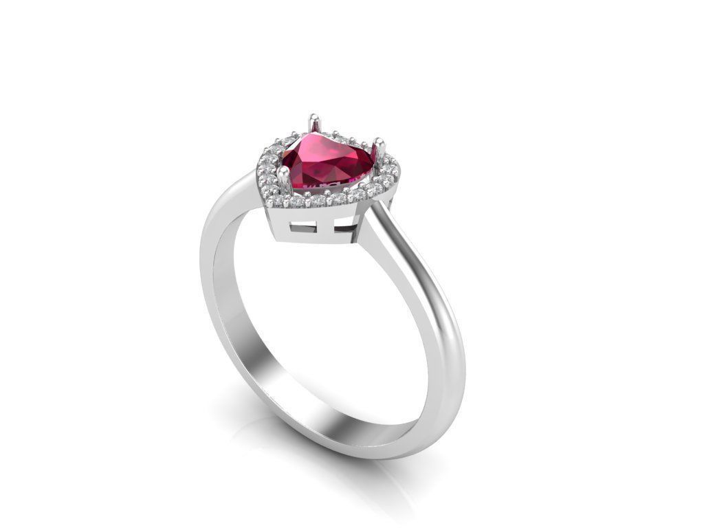 ring heart 3D print model_2