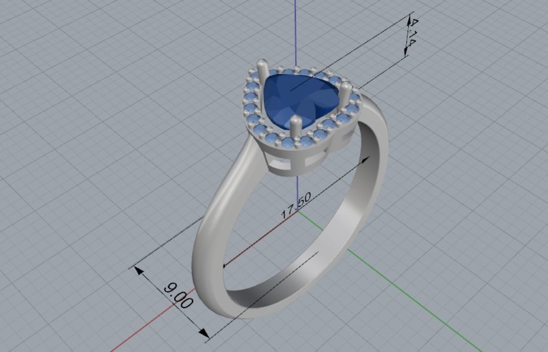 ring heart 3D print model_6