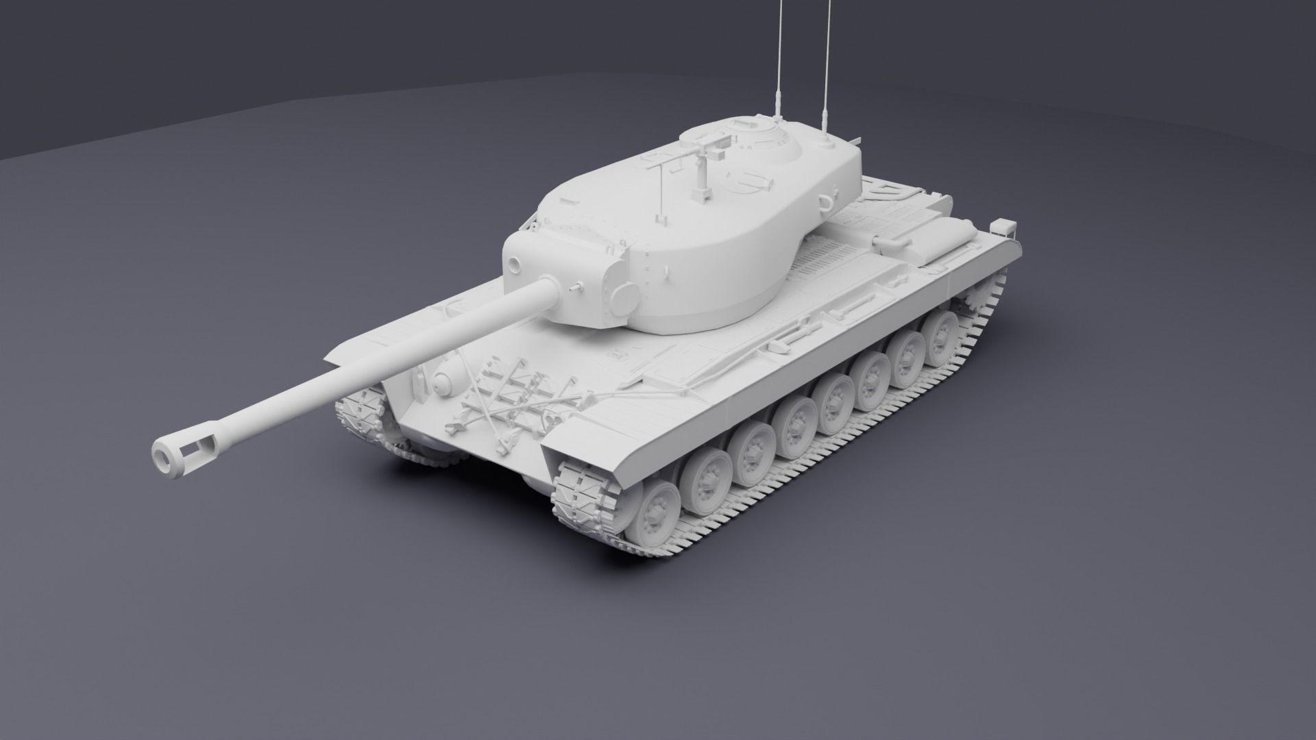 T30 American Heavy tank 3D model_7