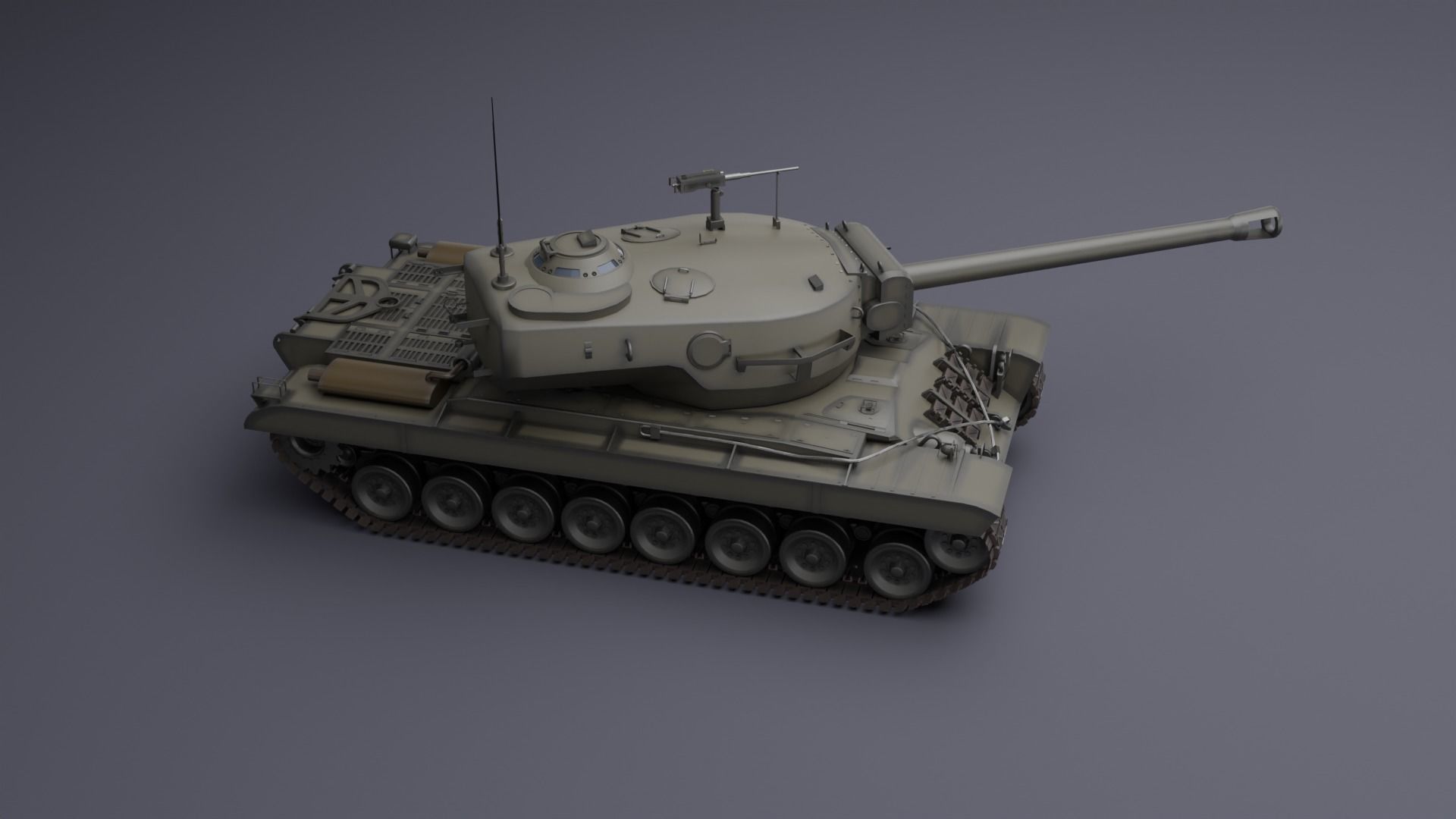 T30 American Heavy tank 3D model_4