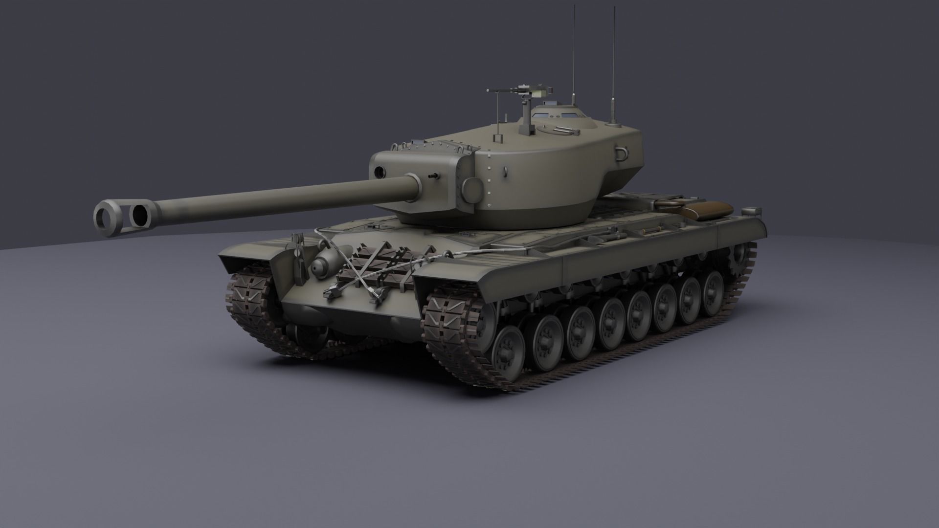 T30 American Heavy tank 3D model_1