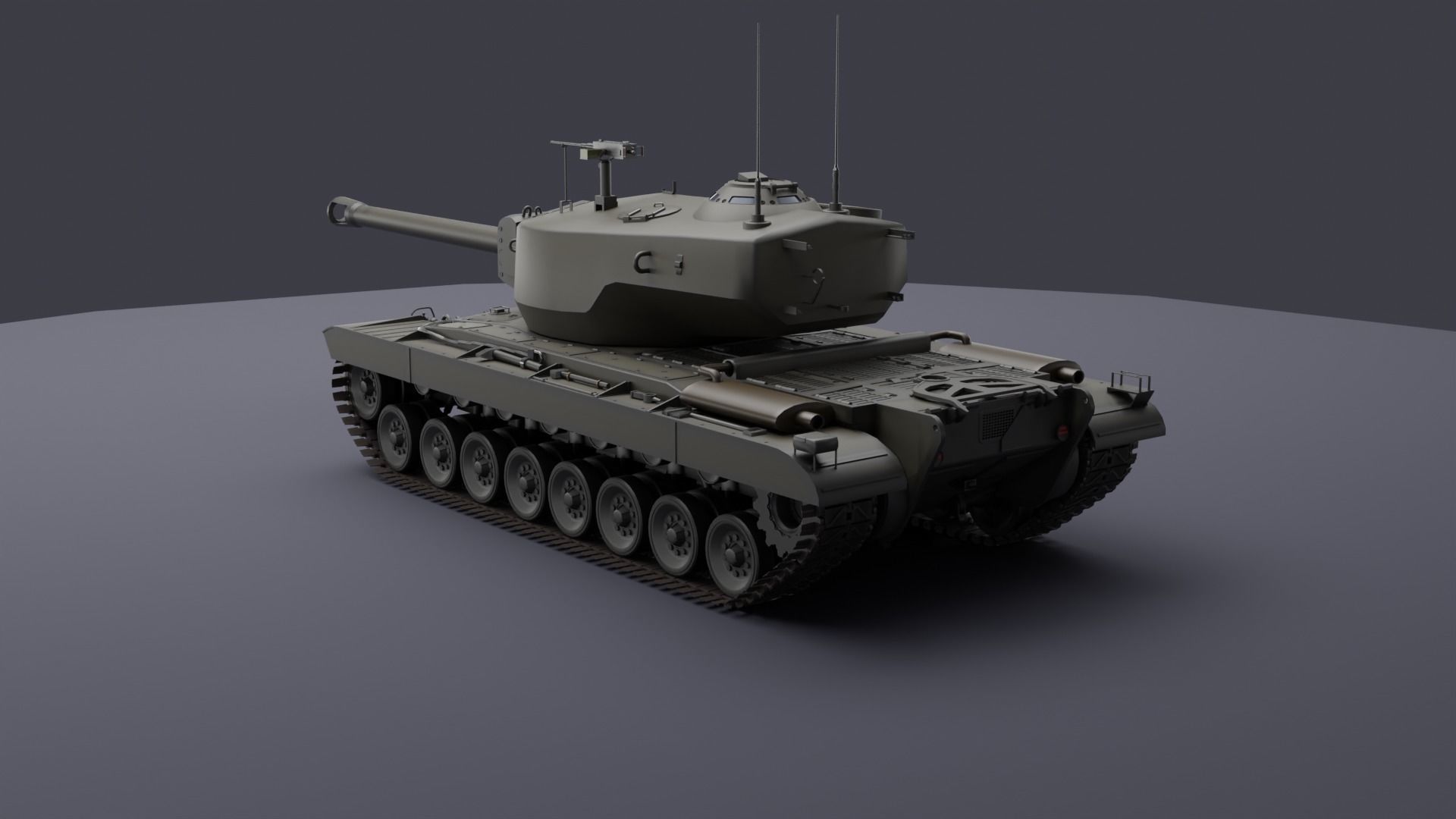 T30 American Heavy tank 3D model_6