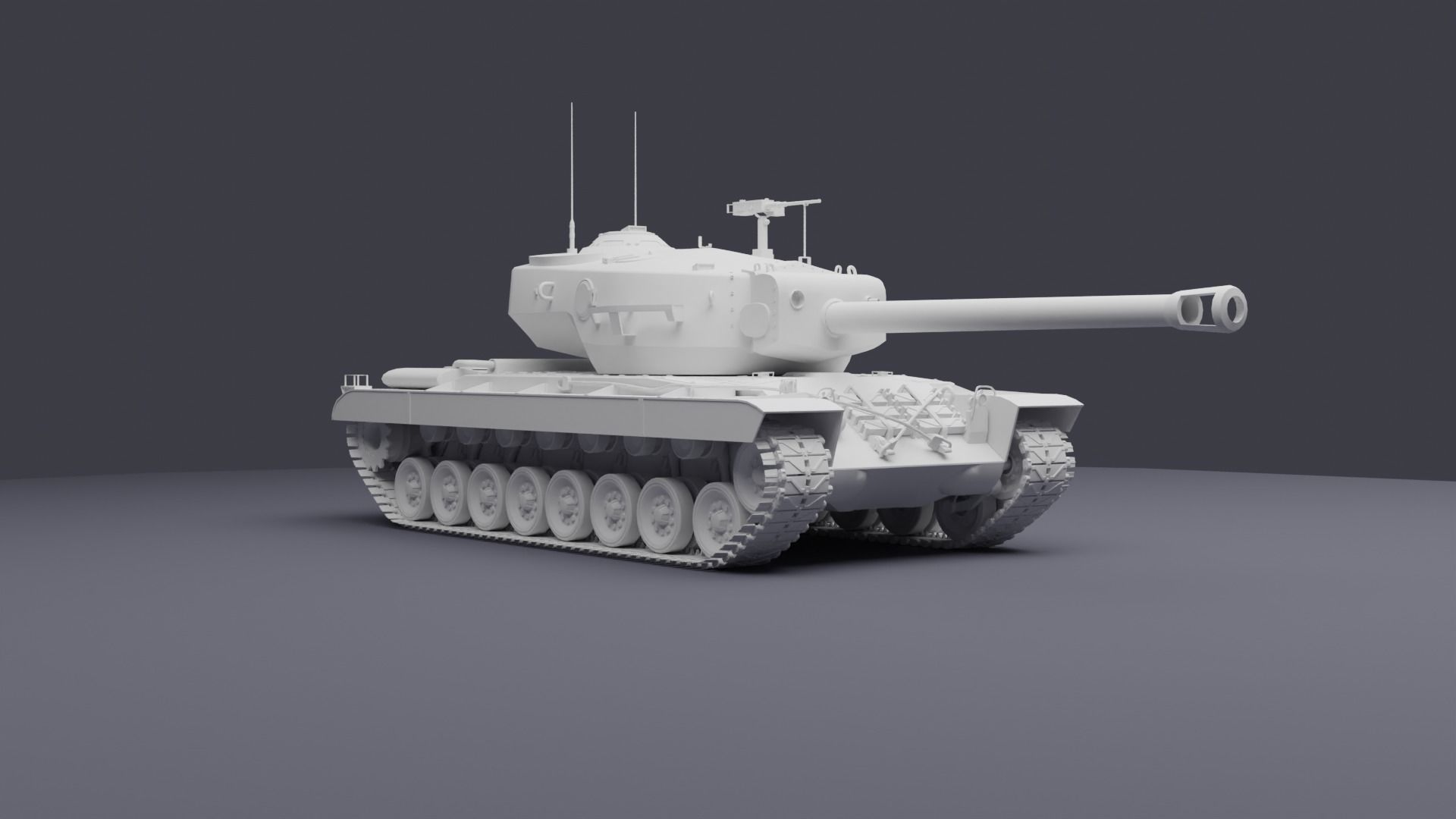 T30 American Heavy tank 3D model_8