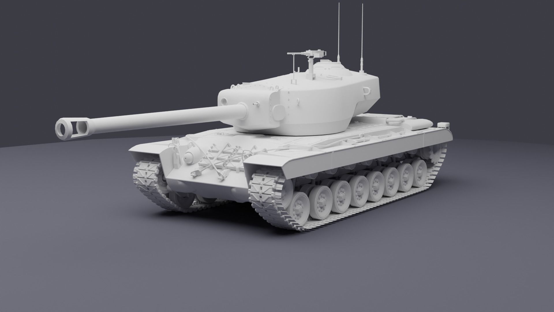 T30 American Heavy tank 3D model_9