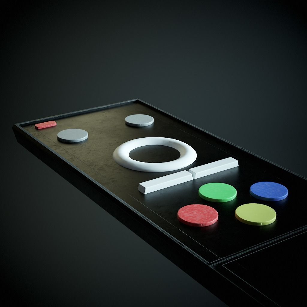 TV remote Low-poly 3D model_2