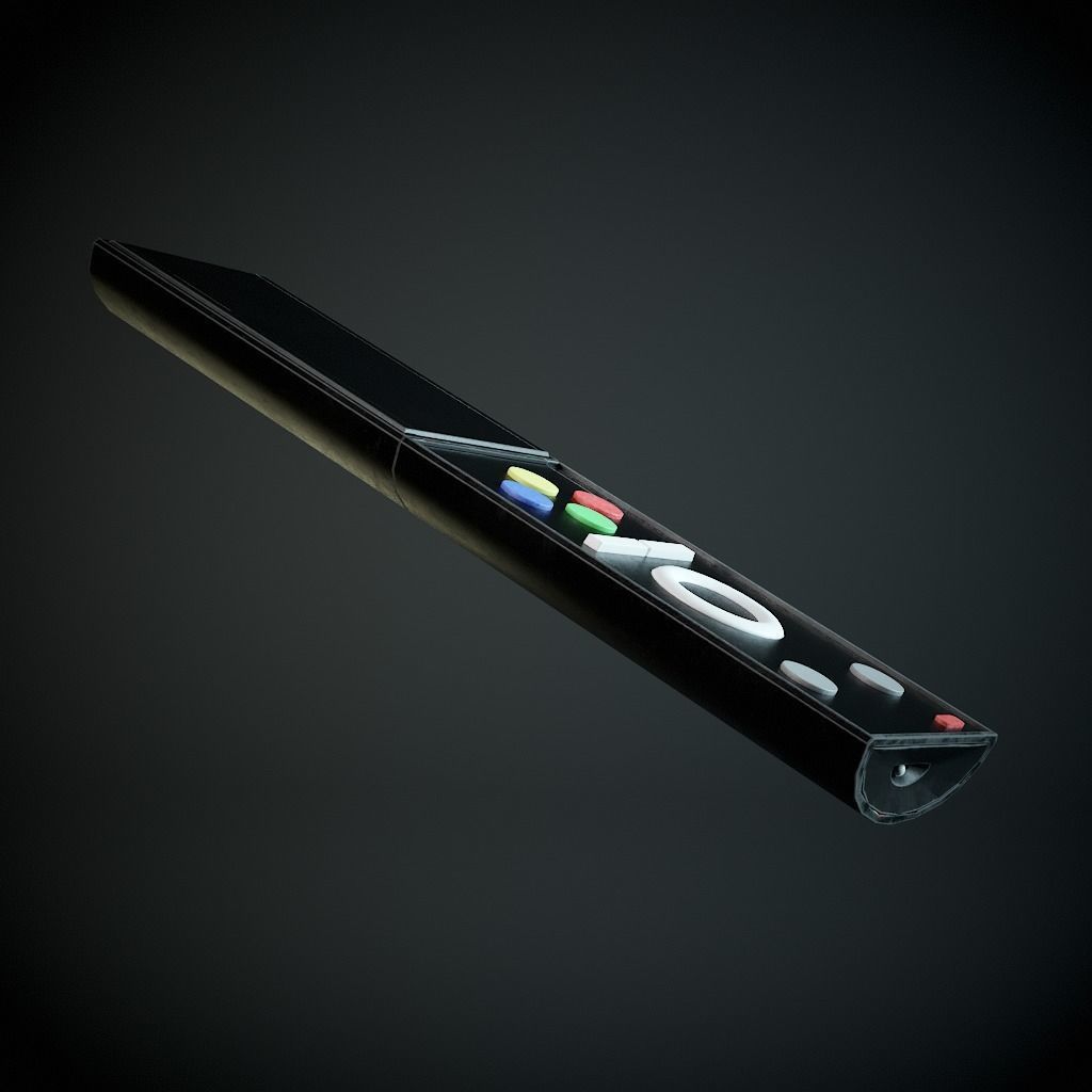 TV remote Low-poly 3D model_3