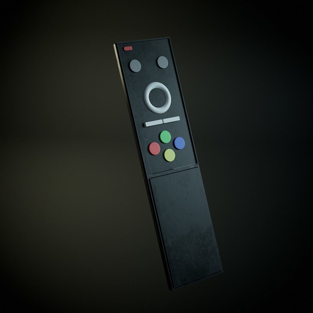 TV remote Low-poly 3D model_1