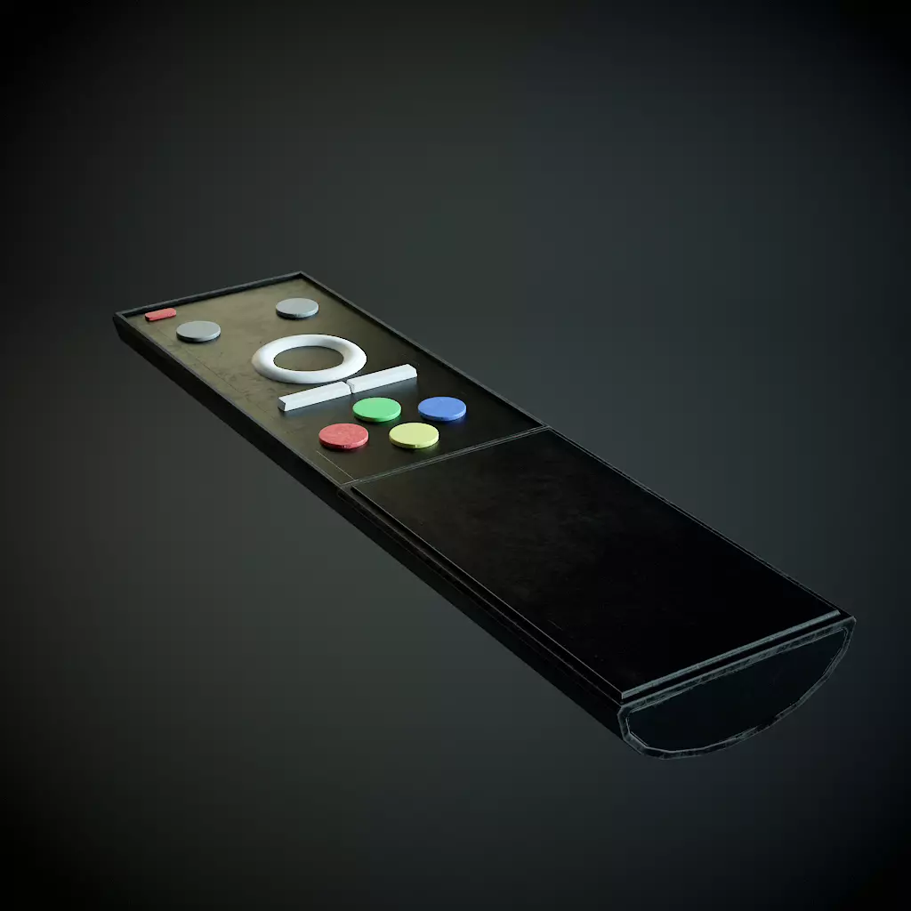 TV remote Low-poly 3D model_0