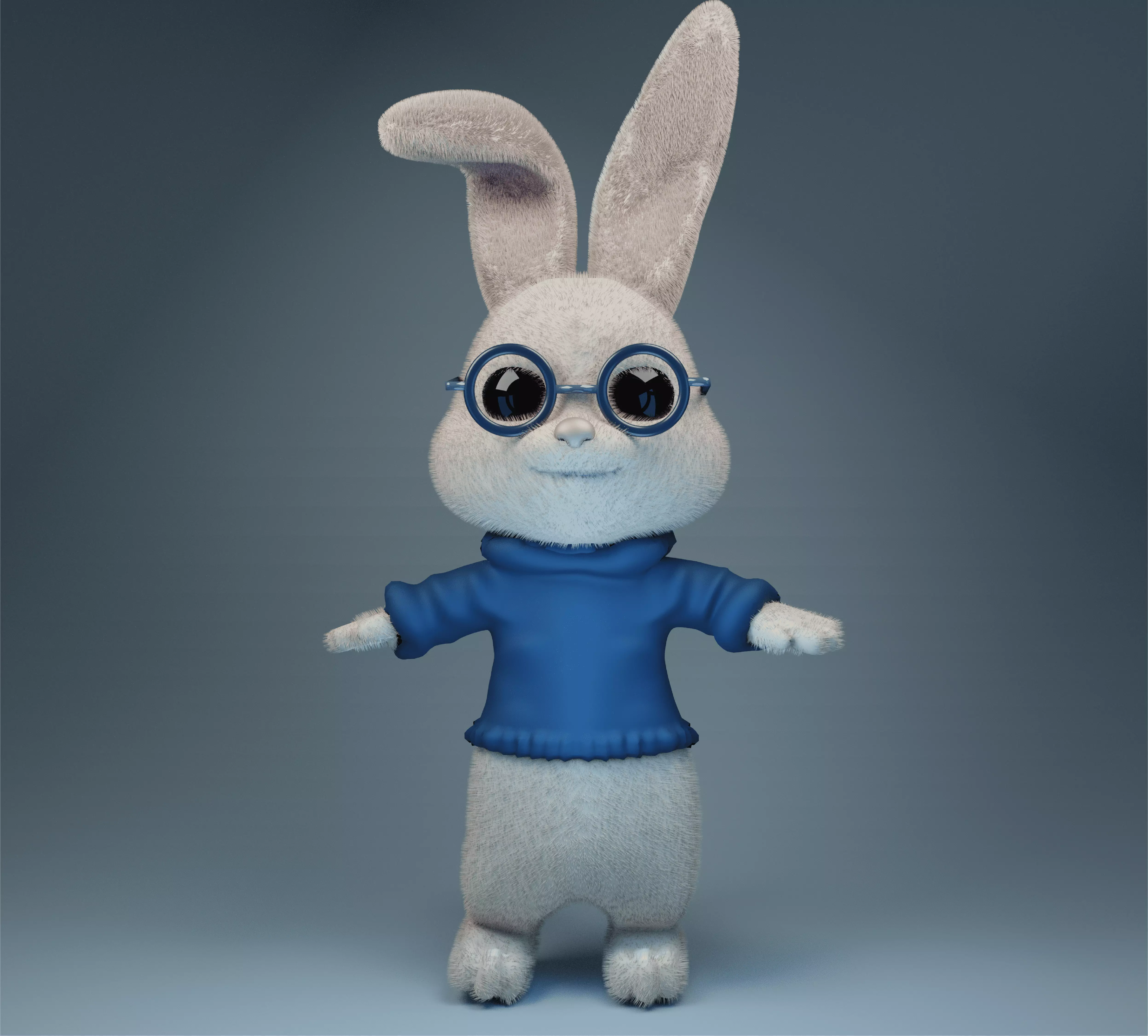 Rabbit 3D model Low-poly 3D model_0