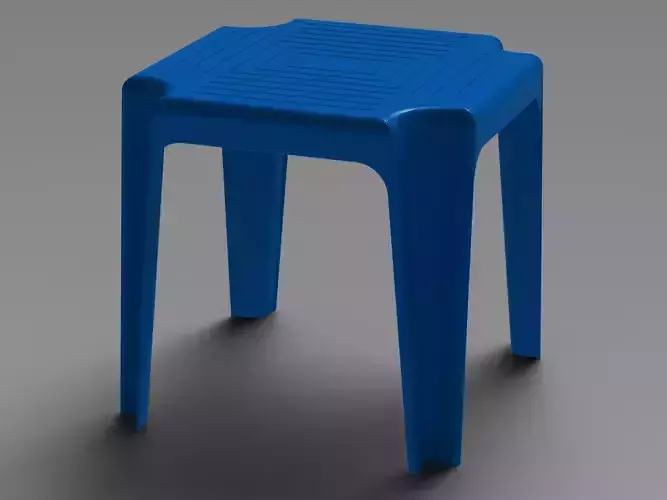 Blue Stackable Plastic Outdoor Side Table 3D model