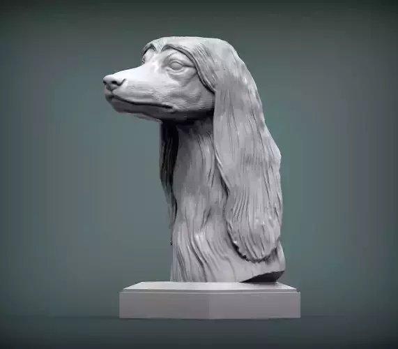Afghan hound bust 3D print model