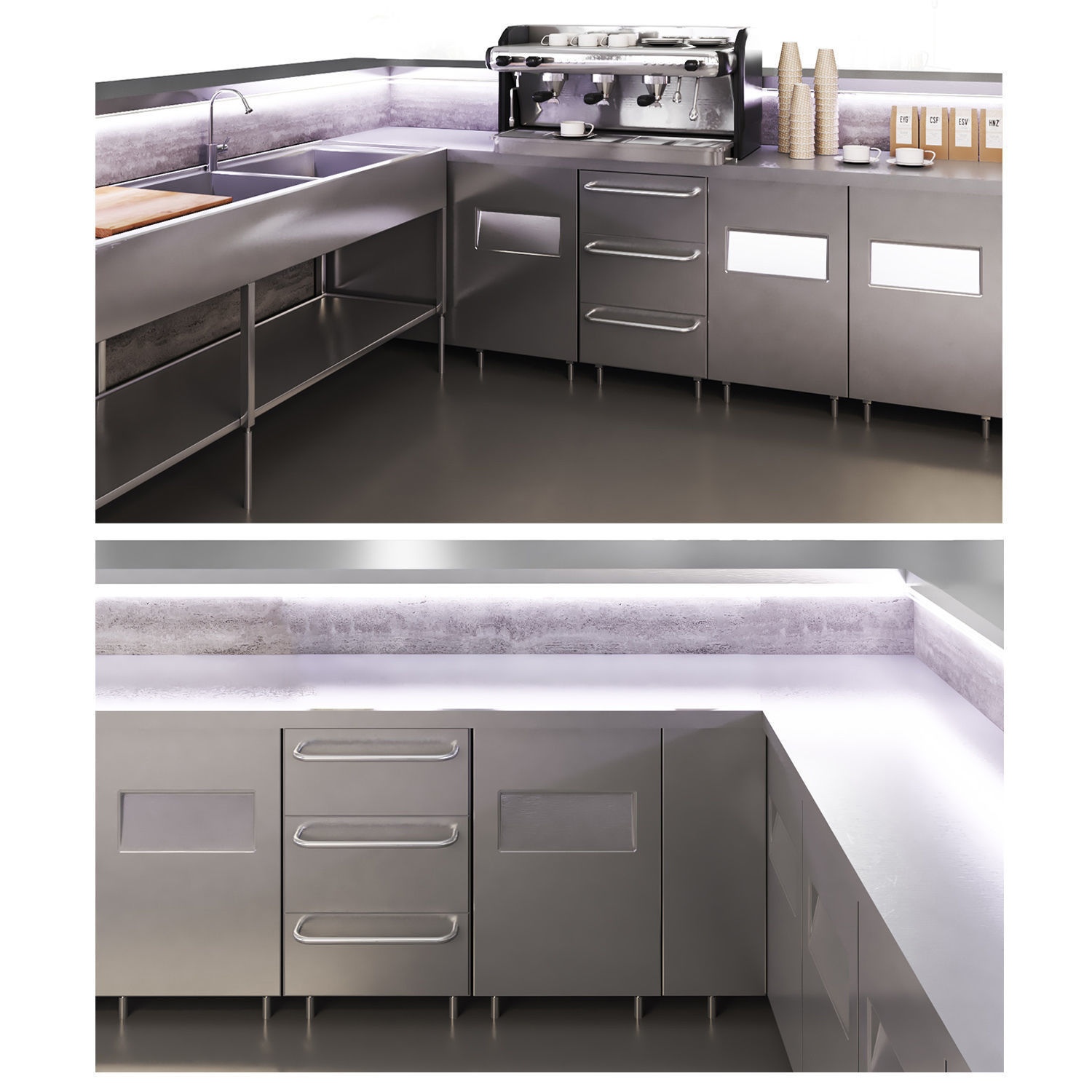 cocktail bar 01 Cafe-Bar Low-poly 3D model_7