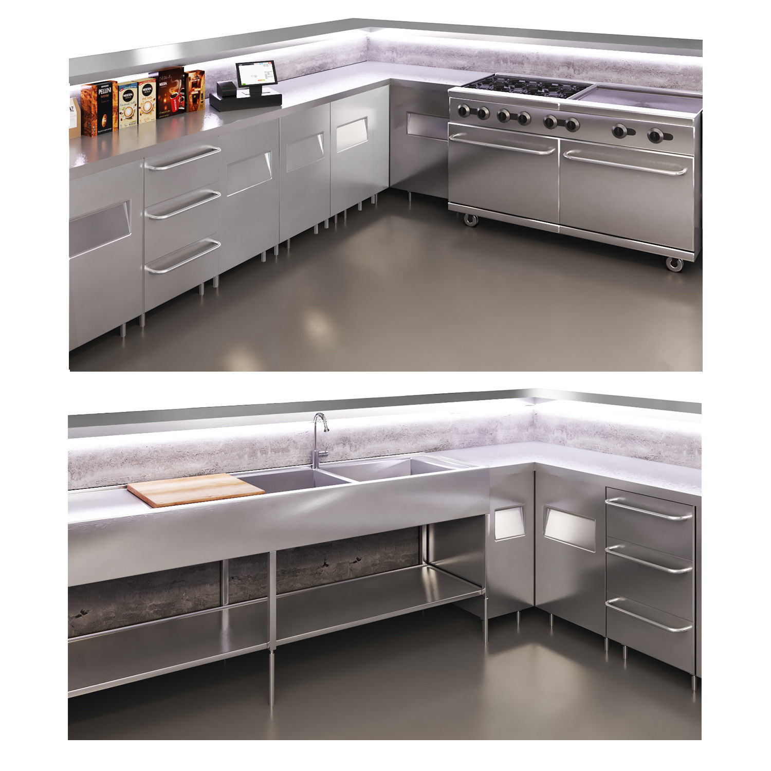 cocktail bar 01 Cafe-Bar Low-poly 3D model_6