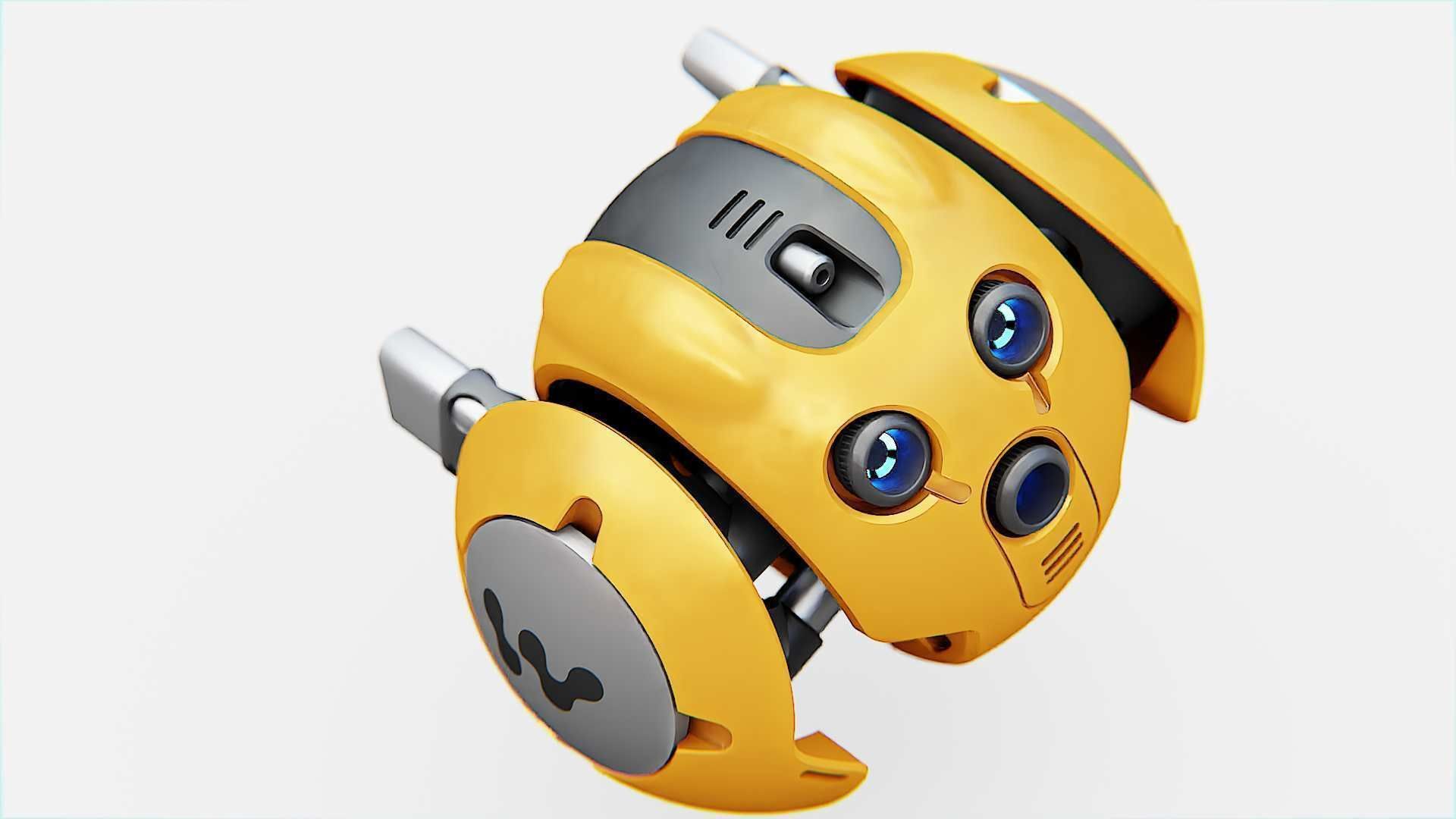 SKULL BOT X-700 RIGGED ANIMATED 3D model_20