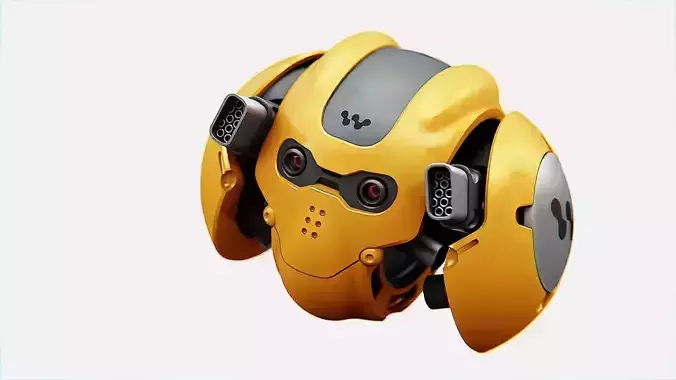 SKULL BOT X-700 RIGGED ANIMATED 3D model