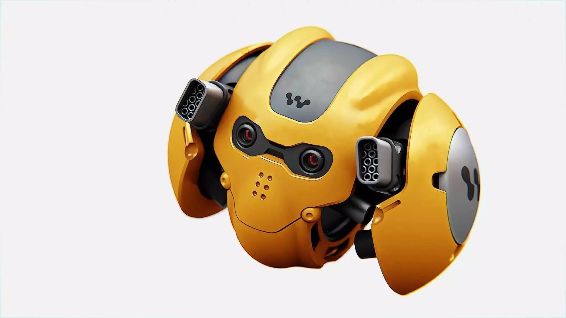 SKULL BOT X-700 RIGGED ANIMATED 3D model_0