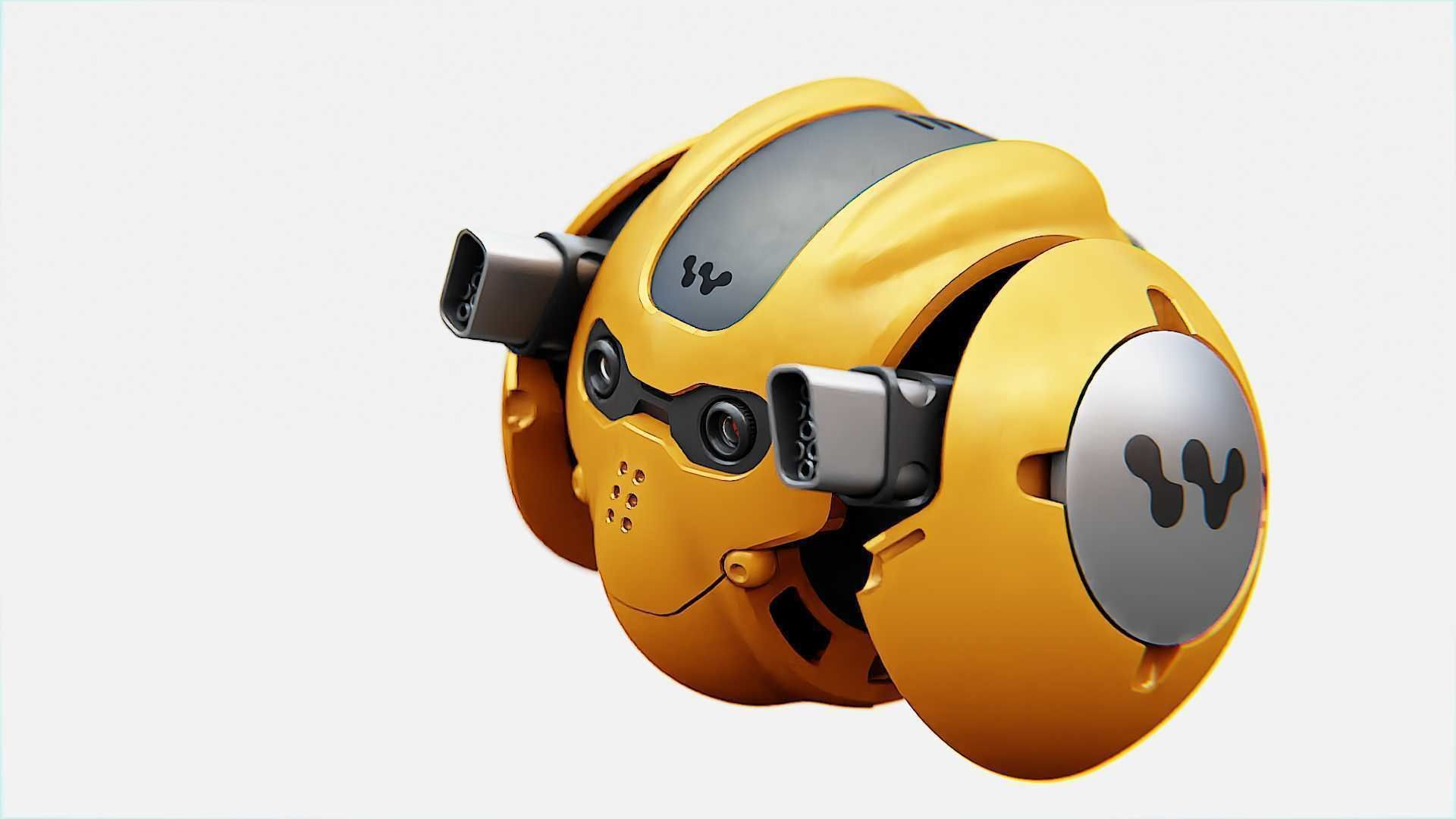 SKULL BOT X-700 RIGGED ANIMATED 3D model_1