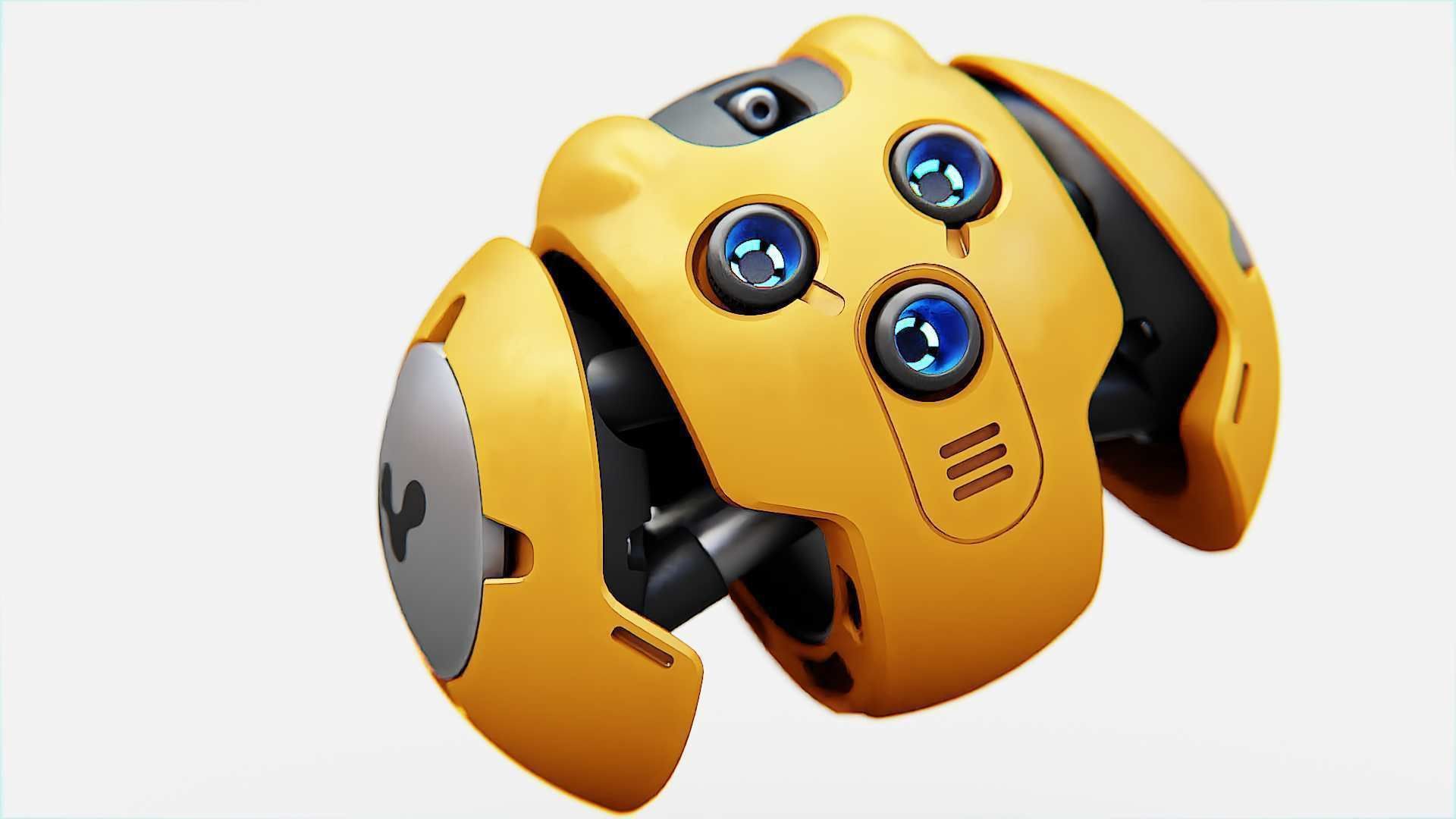 SKULL BOT X-700 RIGGED ANIMATED 3D model_8