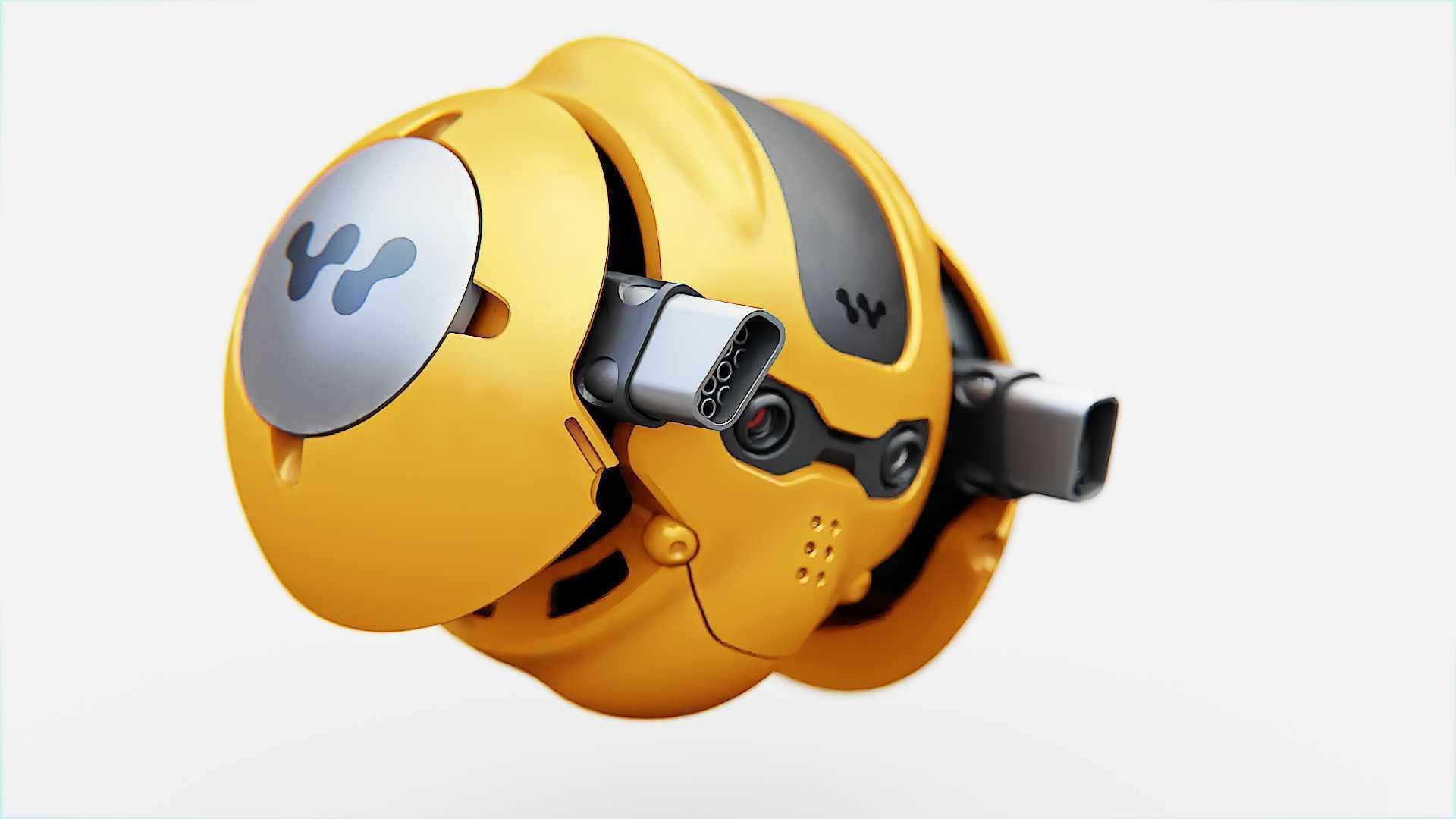 SKULL BOT X-700 RIGGED ANIMATED 3D model_13