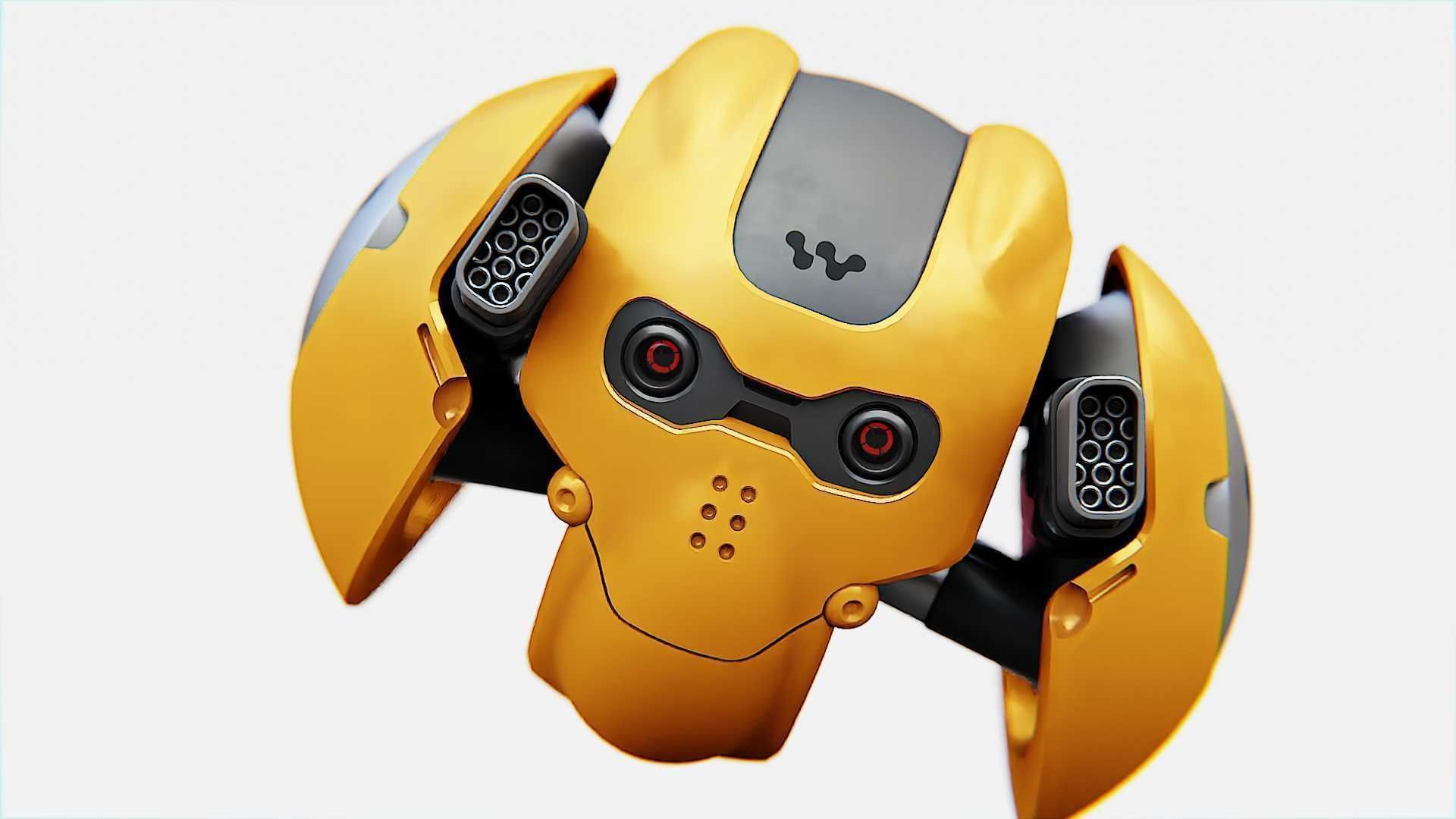 SKULL BOT X-700 RIGGED ANIMATED 3D model_16