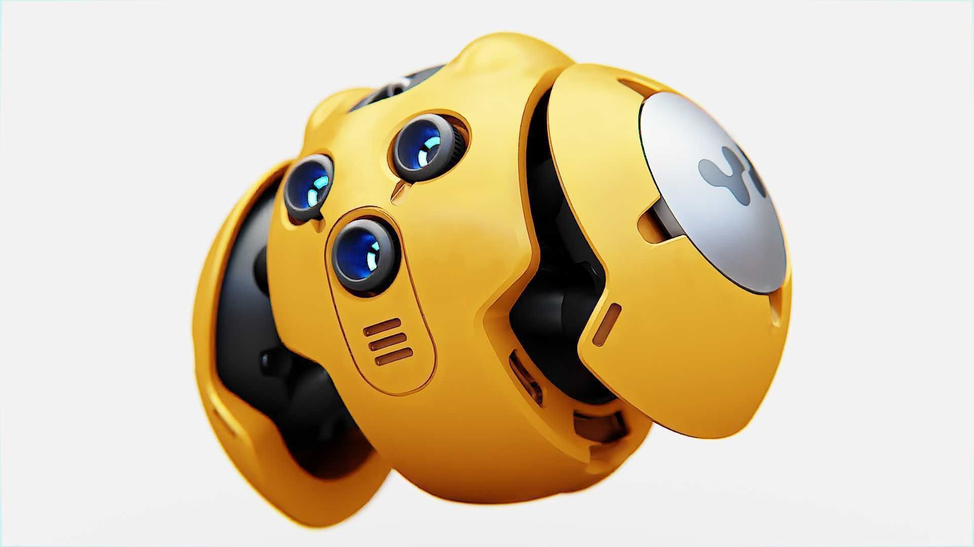 SKULL BOT X-700 RIGGED ANIMATED 3D model_10