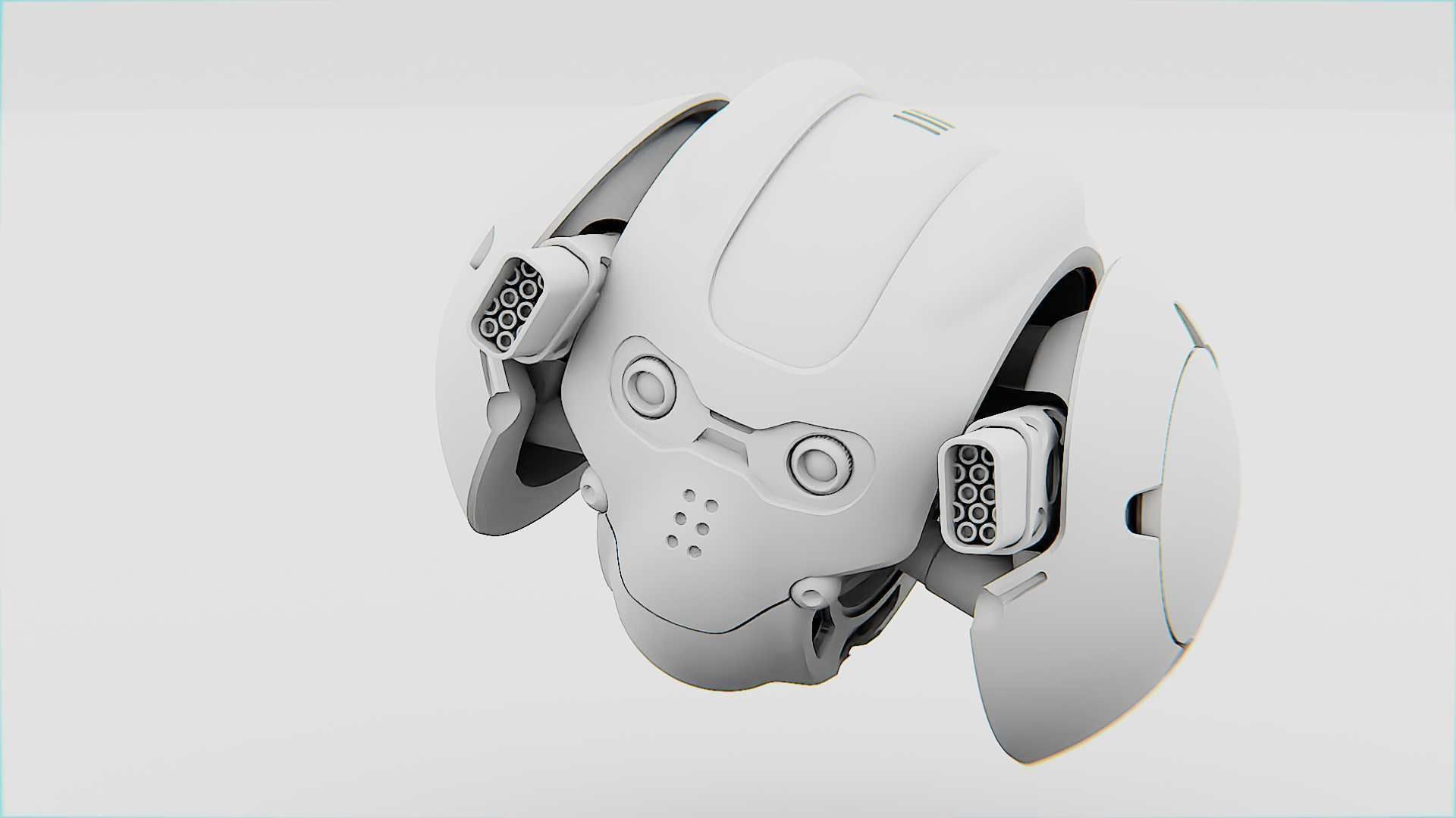 SKULL BOT X-700 RIGGED ANIMATED 3D model_30
