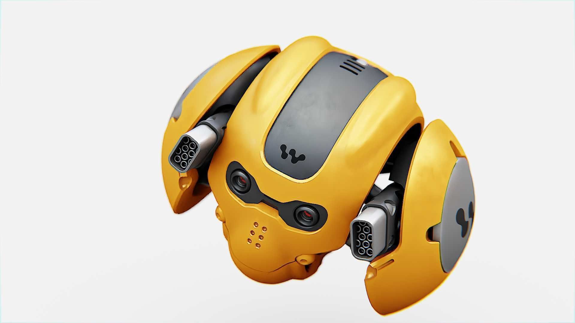 SKULL BOT X-700 RIGGED ANIMATED 3D model_19