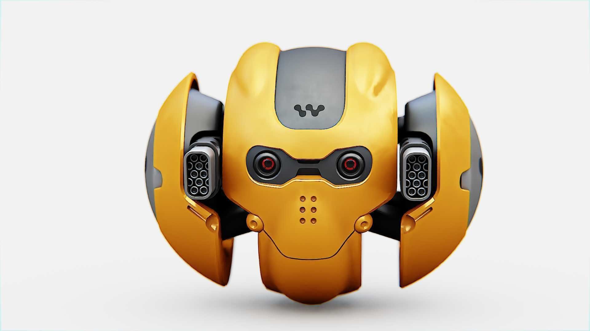 SKULL BOT X-700 RIGGED ANIMATED 3D model_27