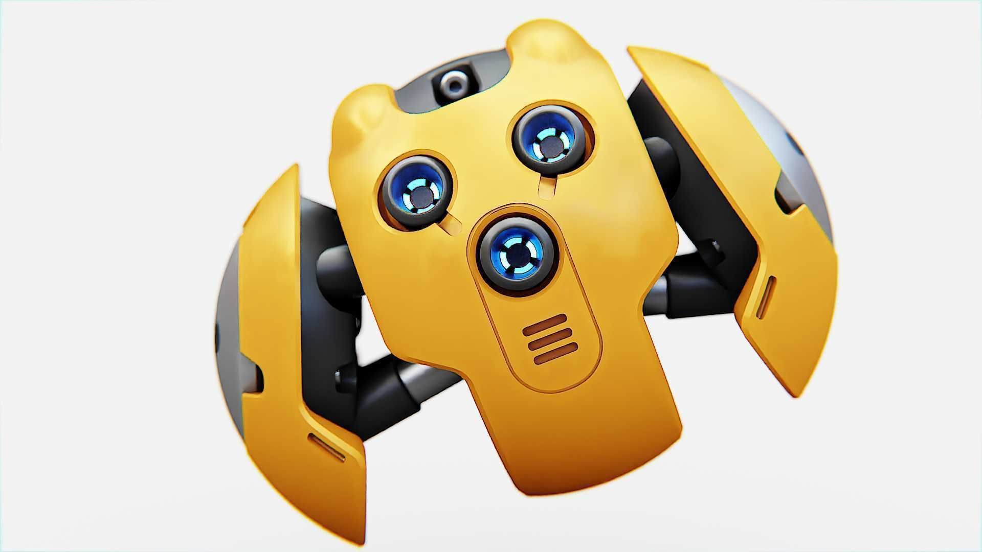 SKULL BOT X-700 RIGGED ANIMATED 3D model_9