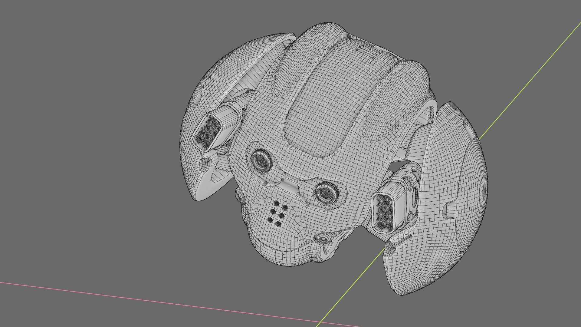 SKULL BOT X-700 RIGGED ANIMATED 3D model_38