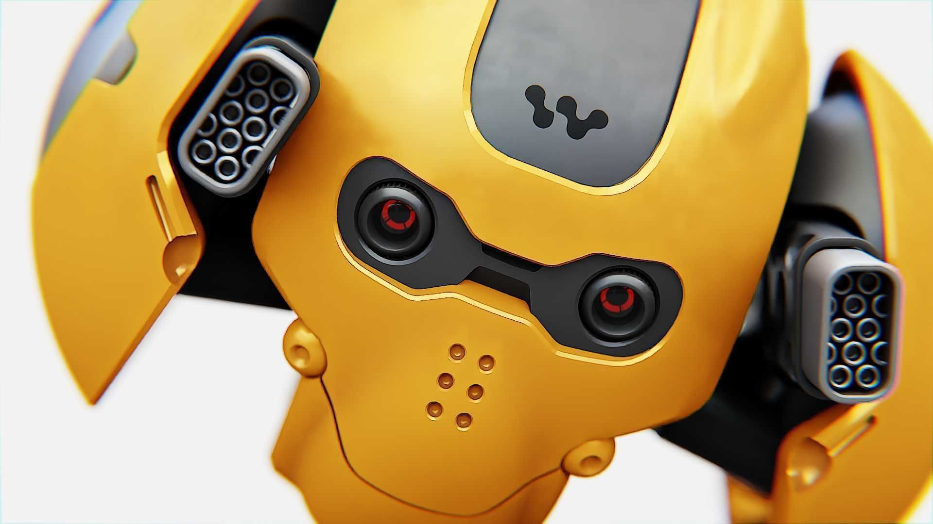 SKULL BOT X-700 RIGGED ANIMATED 3D model_15
