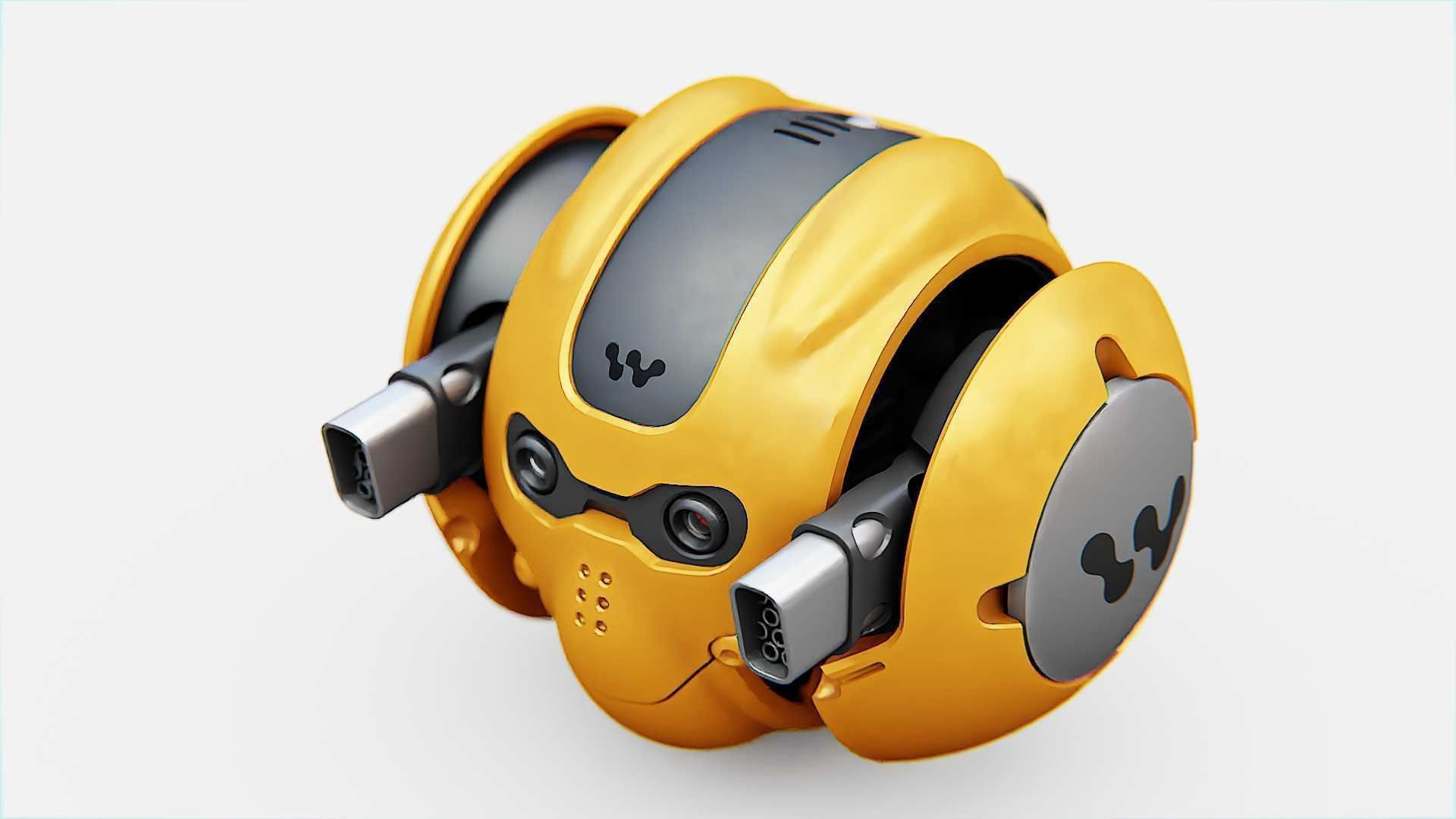 SKULL BOT X-700 RIGGED ANIMATED 3D model_29