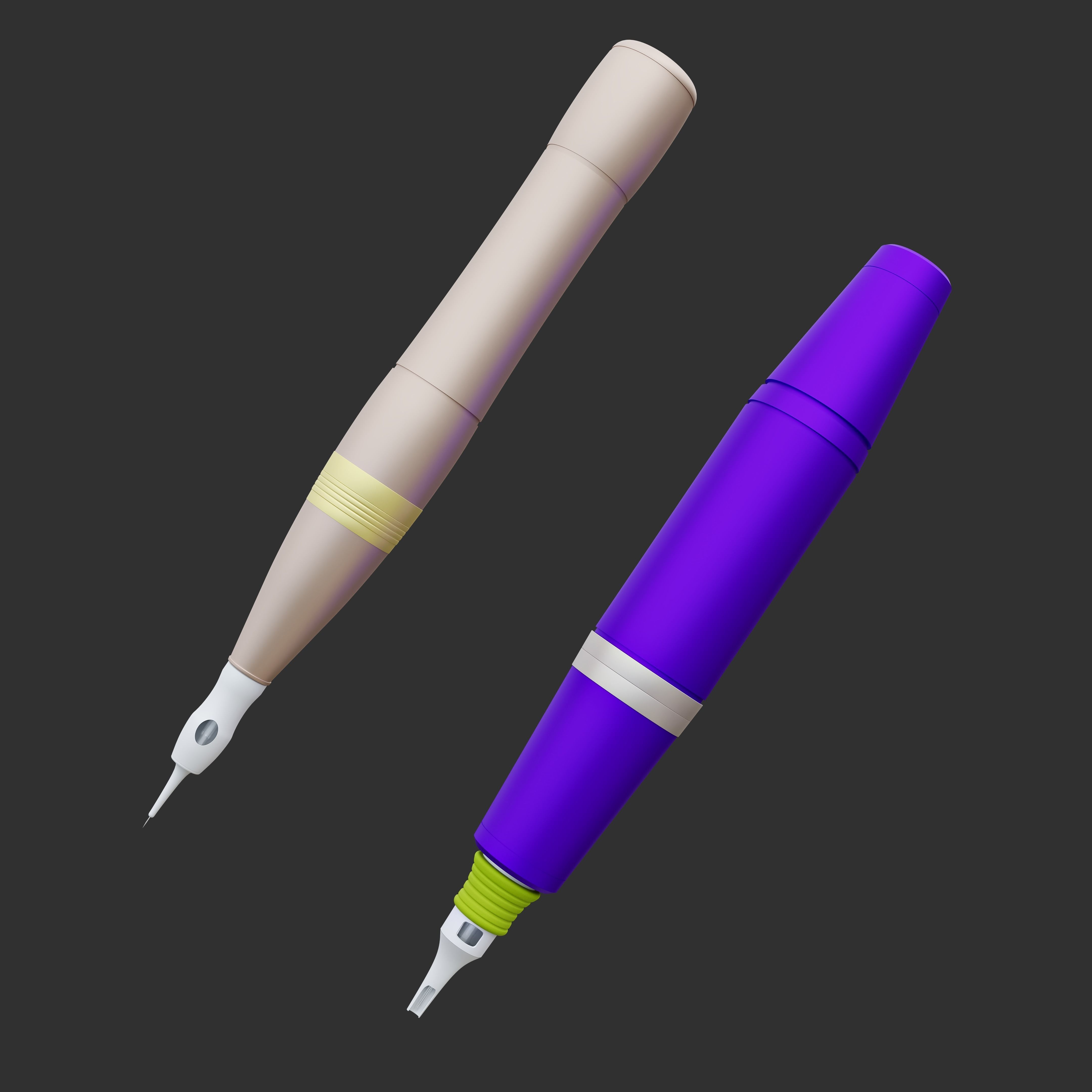 SET Permanent tattoo machines and  cartridges    3D model_2