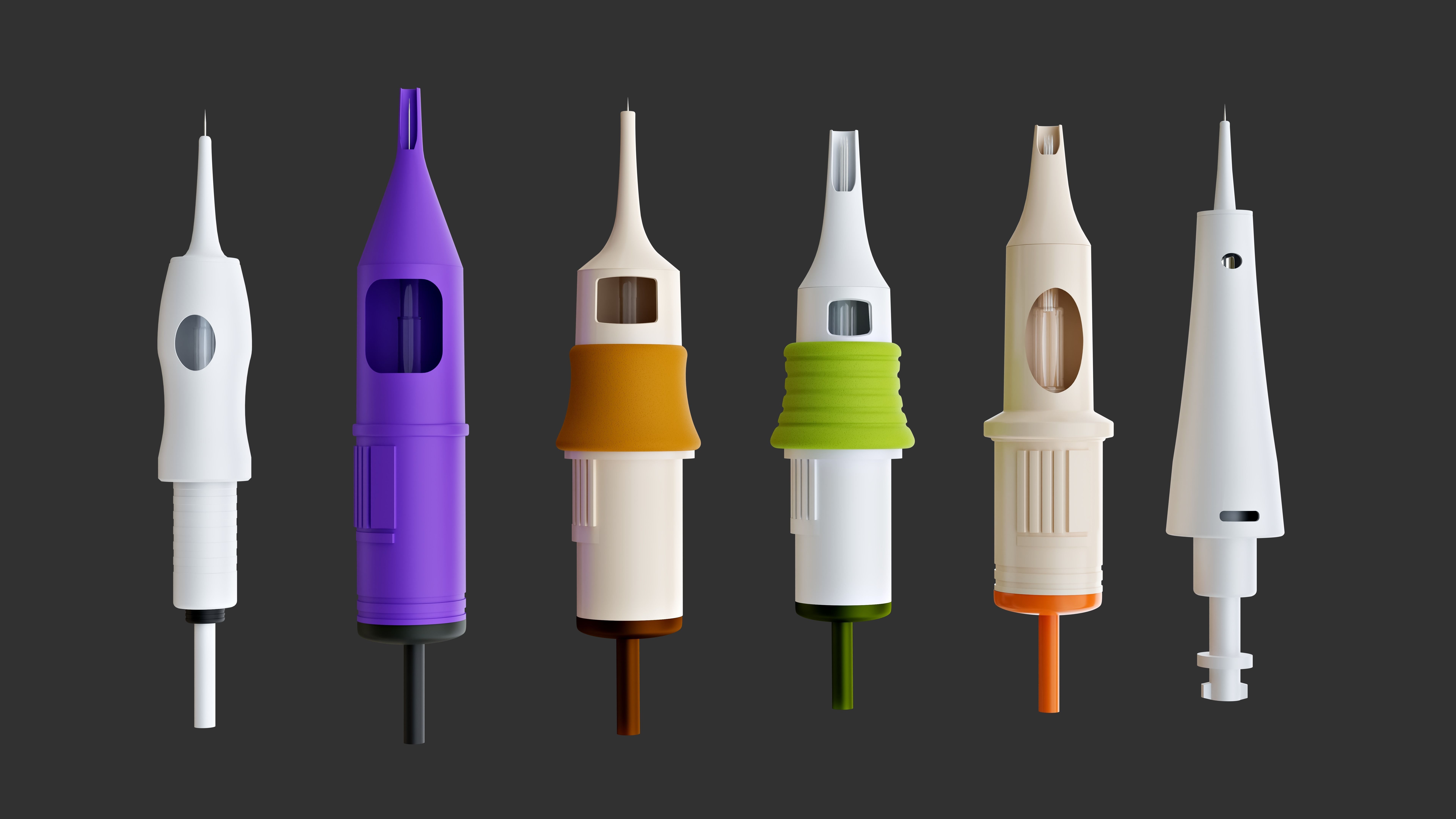 SET Permanent tattoo machines and  cartridges    3D model_1