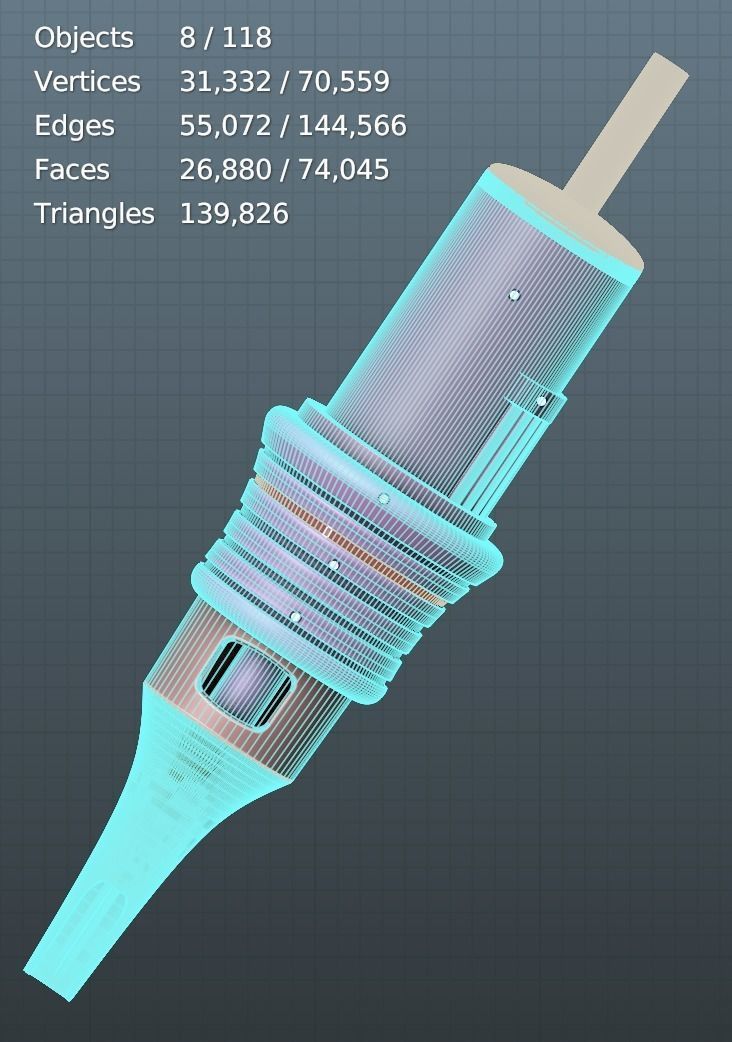 SET Permanent tattoo machines and  cartridges    3D model_6