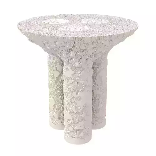Aybar gallery mass white stone side table 3D model