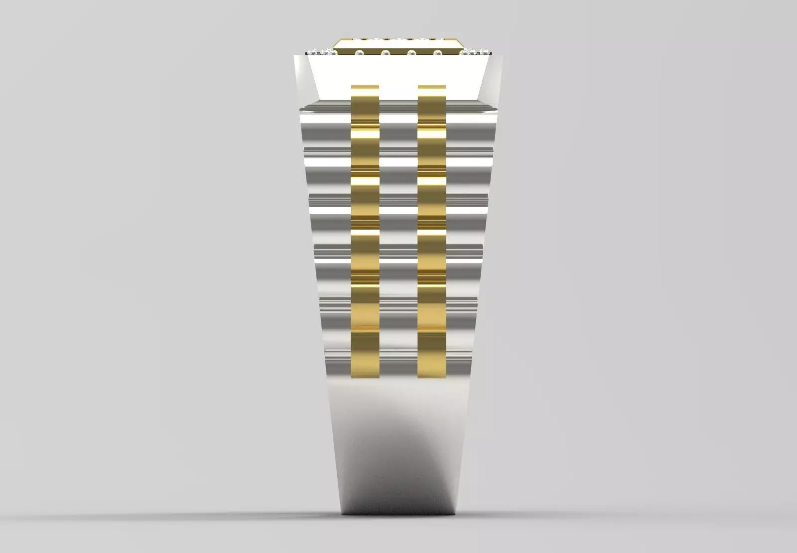 Man ring with checkered pattern black diamonds model ror0017 3D print model_18