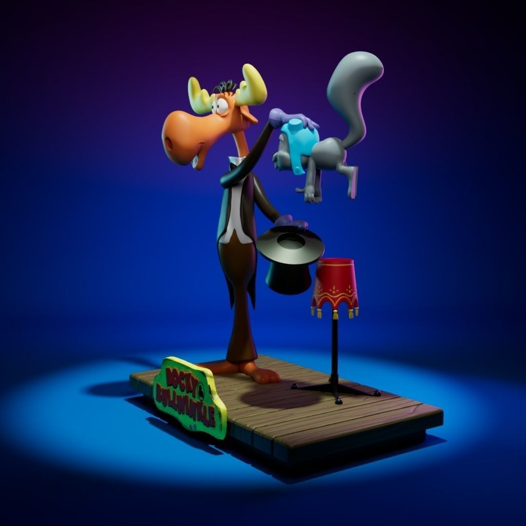 Rocky and Bullwinkle - Magic Time 3D print model_1