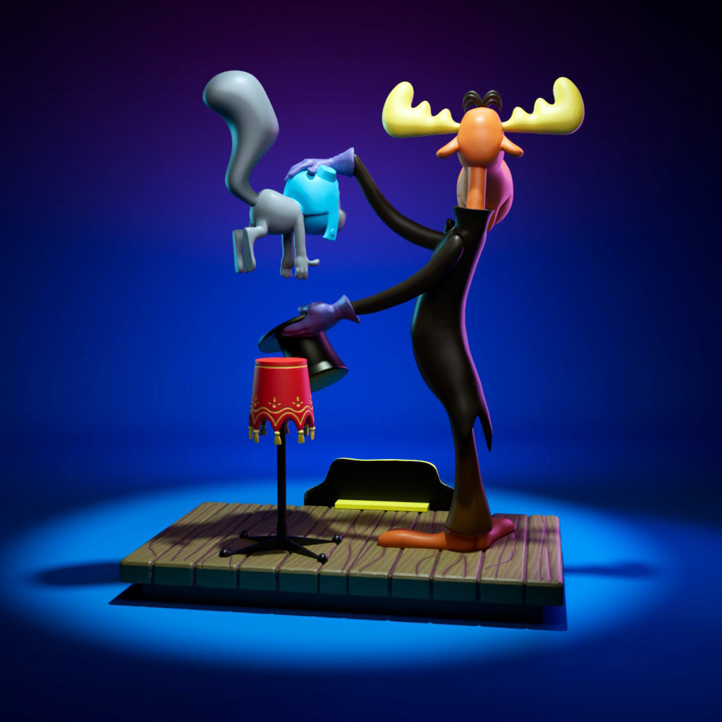 Rocky and Bullwinkle - Magic Time 3D print model_3