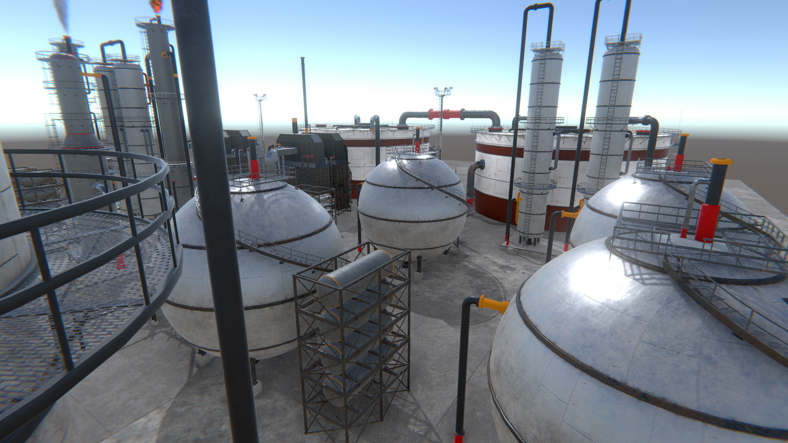 3D model Modular Oil Refinery pack VR / AR / low-poly | CGTrader