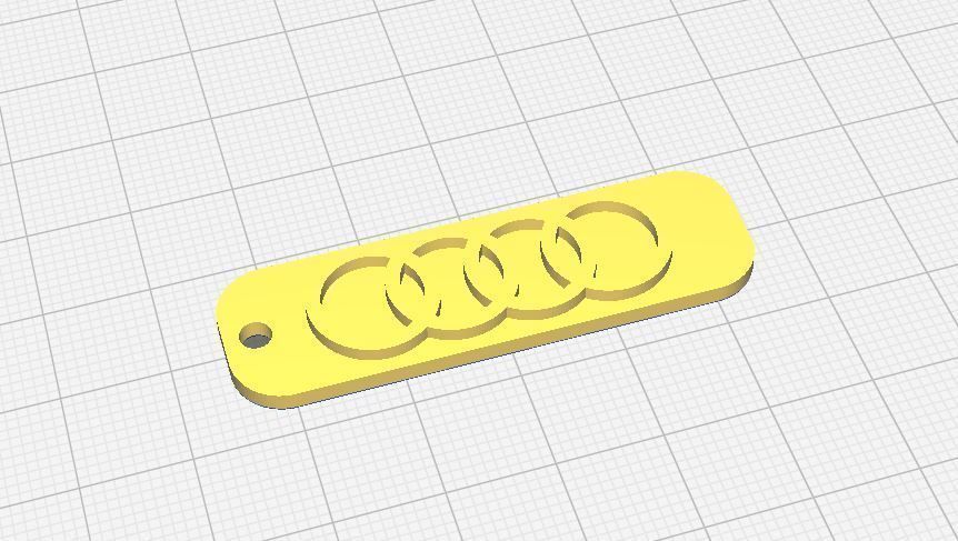 AUDI Keychain 3D print model_4