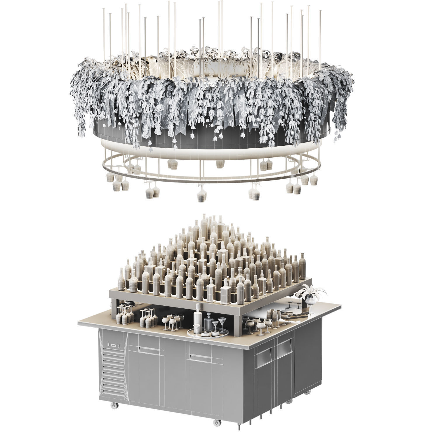 Cocktailbar03-ceiling lighting Low-poly 3D model_4