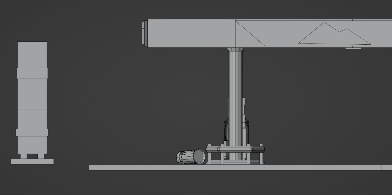 Gas station in dirty look with interior Low-poly 3D model_12