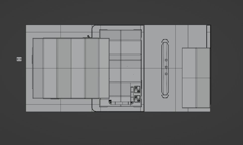 Gas station in dirty look with interior Low-poly 3D model_10