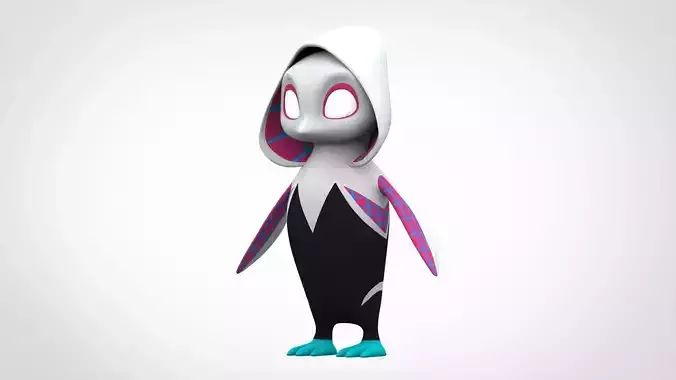 Spider-Guin Low-poly 3D model