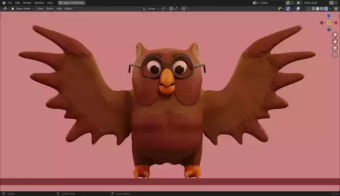 Owl 3D Model from Peter Wheat 1948 Walt Kelly comic books