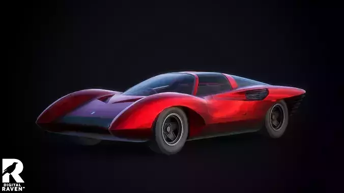 Ferrari 250 P5 Authentic Car Game Ready Low-poly 3D model