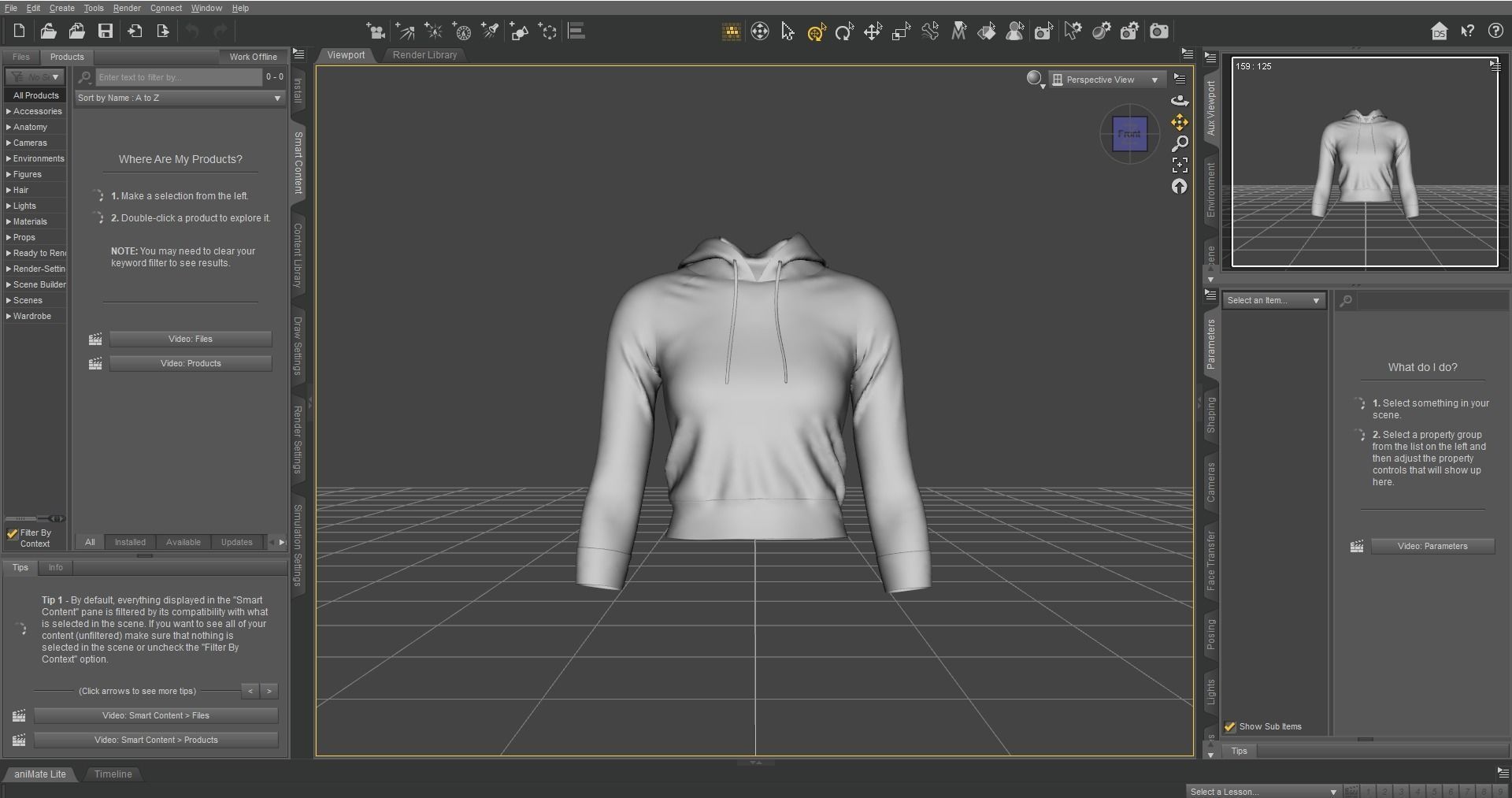 WOMEN FASHION CROP HOODIE 3D model_16