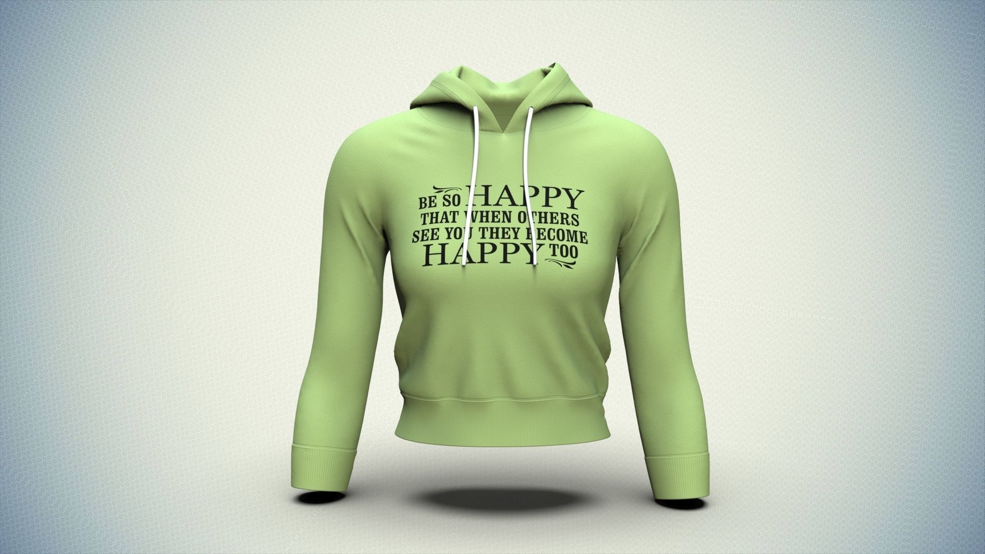 WOMEN FASHION CROP HOODIE 3D model_11